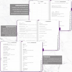 End of Life Planner 8.5”x11” in Purple | Comprehensive Final Arrangements Binder