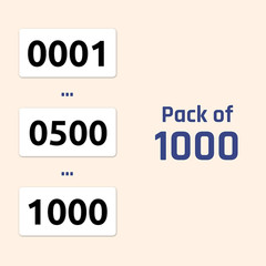 1-1000 Consecutive Number Inventory Labels Stickers Sheets, 1.5″ X 0.75″