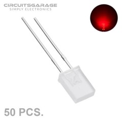 50 X 2x5x7 mm Ultra Bright Water Clear Red Rectangle LED Light Emitting Diode