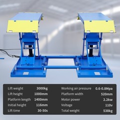 6600LB 110V Electric Mid-Rise Car Lift – CE Approved | USA Stock, FREE SHIPPING