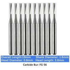 Vakker Dental Tungsten Carbide Burs for High Speed Handpiece FG 19mm