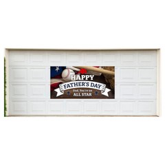Happy Fathers Day (All Star) 42″ x 84″ Magnetic Garage Banner For Steel Garage D