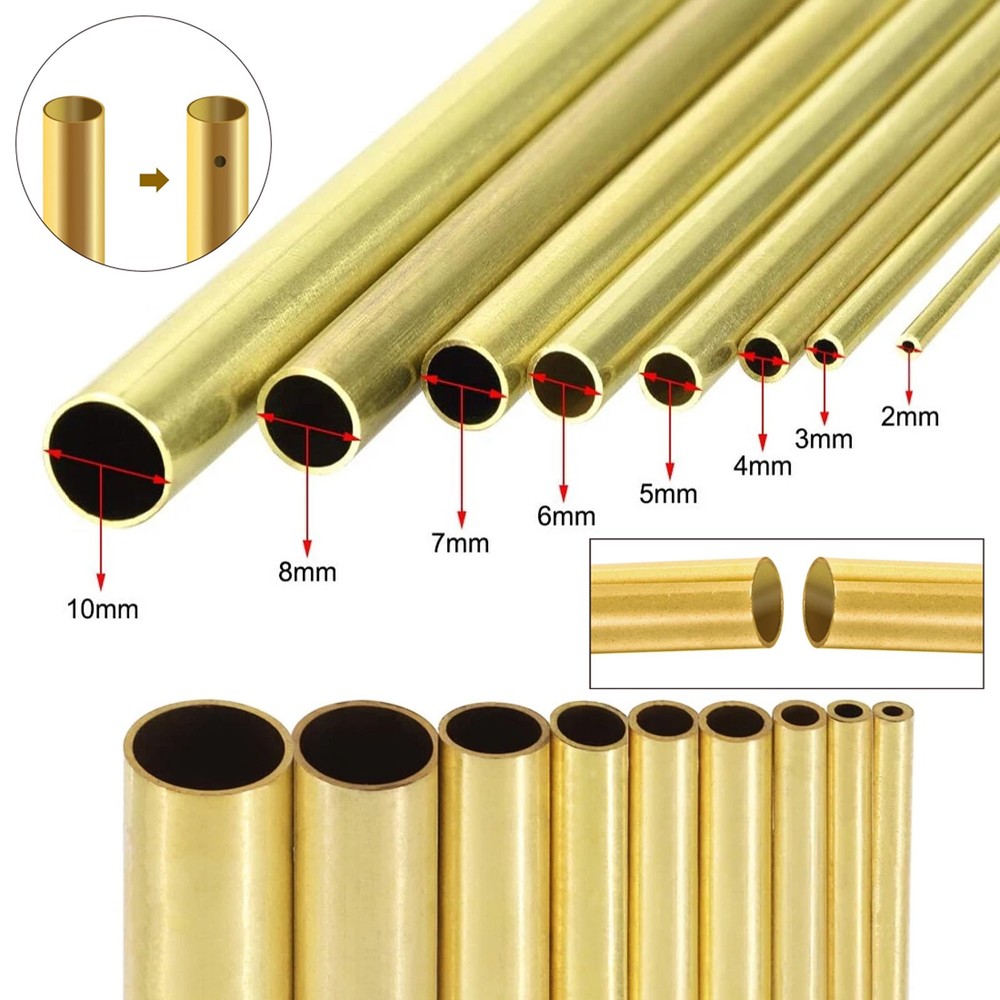 Brass Tube Brass Pipe Length 300mm Select Round Diameter 0.8mm – 25mm DIY Tube