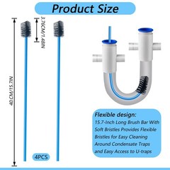 4 PCS Condensate Flexible Drain Brush, 15.7 in Nylon and PVC Drain Line Clean…
