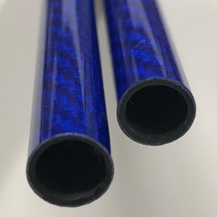 Blue – Carbon Fiber Tube – 25mm x 23mm x 500mm – 3K Roll Wrapped