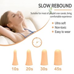 Flesh Color Foam Ear Plugs for Sleeping – 60 Pairs 38dB SNR Noise Reduction E…