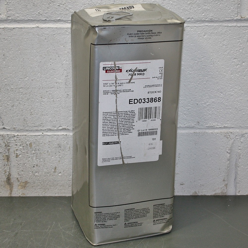 (50lb) Lincoln Stick Electrode Excalibur 7018MR, 3/32″ x 14″, Welding, E7018 AWS