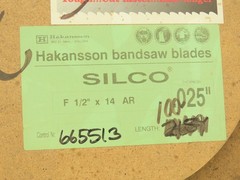 Hakansson Silco F1/2″ x 14 AR Band Saw Blades 1/2″ x .025″ x 150′ Ft 14 TPI