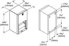 Bradley 5402-00 Commercial Toilet Paper Dispenser, Surface-Mounted, Stainless St
