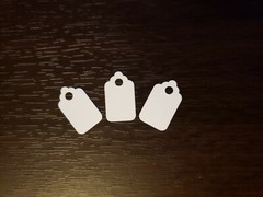 1000 Blank White Price Tags Size 1 Jewelry No String Unstrung Small 1/2″ x 1″