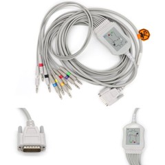 Fit For Edan 12-lead ECG EKG Cable 15Pin Banana 4.0 Fit For SE-3 Medical TPU 3M