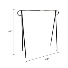 Clothing Rack Black & Chrome Single Rail Retail Storage Garment Salesman 60 x 60