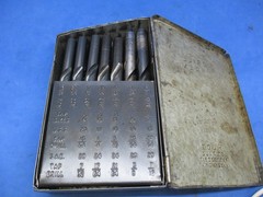 vintage Huot Drill Bit Index Set 1/16 to 1/2 Made in USA 29 Piece Case Bits