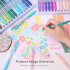 Acrylic Colored Pens, 0.7Mm Fine Point Acrylic Paint Retractable Pastel Gel Pens