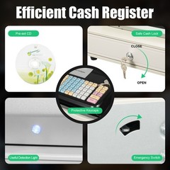 Square POS Terminal Cash Register Complete W/ Printer, And Cash Drawer, 48 Keys