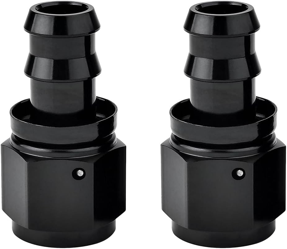 2 PCS 8AN Straight Push Lock Hose Fitting End, Aluminum Female Straight Swivel B
