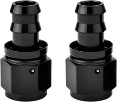 2 PCS 8AN Straight Push Lock Hose Fitting End, Aluminum Female Straight Swivel B