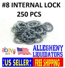 (250)! NEW #8 INTERNAL TOOTH LOCK WASHER STEEL ZINC PLATED FREE SHIPPING NH