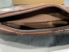 Leather Pencil Case Pouch Full Grain Zippered Stationery Bag for Work Office Art