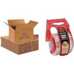 Durable 10-Pack Moving Boxes 18″L x 14″W x 12″H with Heavy Duty Tape Included