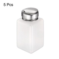 5Pcs, Solvent Alcohol Dispenser 180ml Push Down Nail Polish Remover Bottle White
