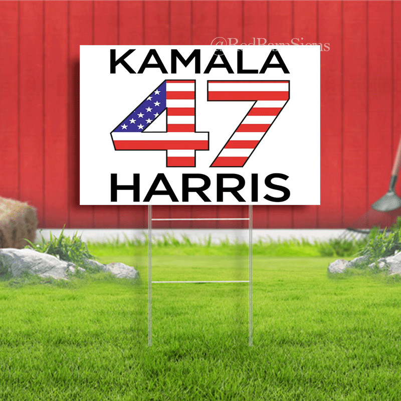 Kamala Harris 47 2024 Presidential Election, Democratic Party Yard Sign with Met