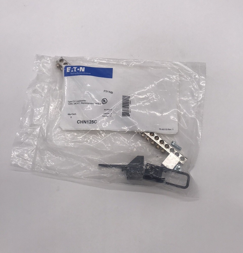 HOUSTON STOCK NEW EATON CHN125C NEUTRAL BAR CH 125 AMP FREE 2 DAY AIR SHIPPING
