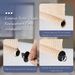 Indoor and Outdoor Sunshade Replacement Parts, Bungee kit and end Cover+2 Ext…