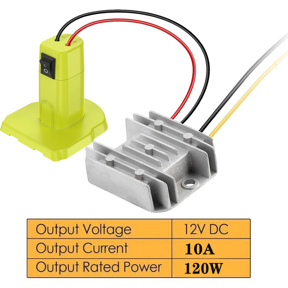 DC 18V to 12V 10A 120W Step Down Converter Voltage Regulator For Ryobi Battery