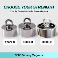 3000lb Complete 360 Degree Magnet Fishing Kit | Includes Strong 360 Neodymium