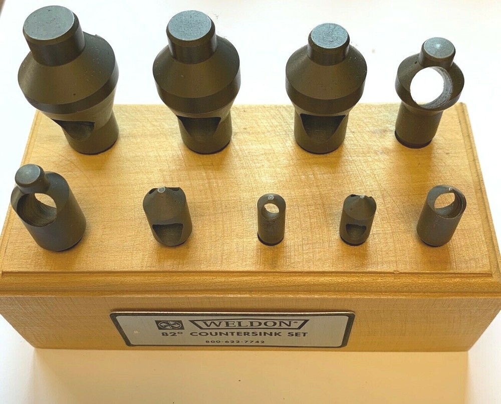 WELDON 1C 82 DEG 9 PC ZERO FLUTE COUNTERSINK SET #99034