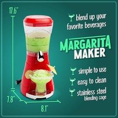 64 Oz Red Margarita & Slush Maker – Powerful Blender for Daiquiris & Smoothies
