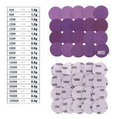 50mm Wet and Dry Sanding Discs 2 inch Sandpaper Hook and Loop Pads Grit 60-10000