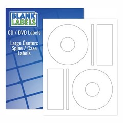 2000 CD DVD Laser / Ink Jet Labels Compatible to Memorex 1000 Sheets Large Core