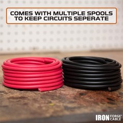 50 ft 4 Gauge Wire – 2 Pack 25ft Copper Clad Aluminum Primary Wire – 4 AWG He…