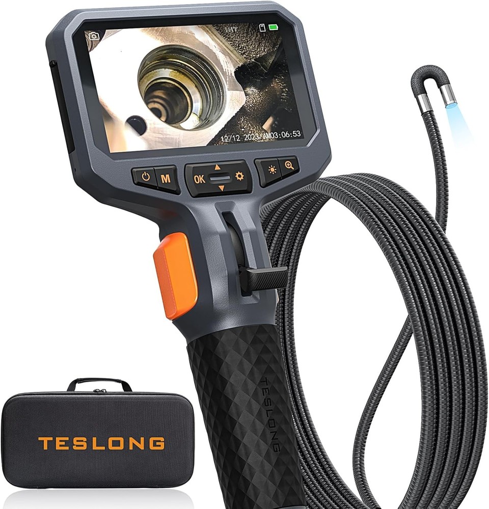 10 ft Articulating Borescope With Light 0.25 Inch
