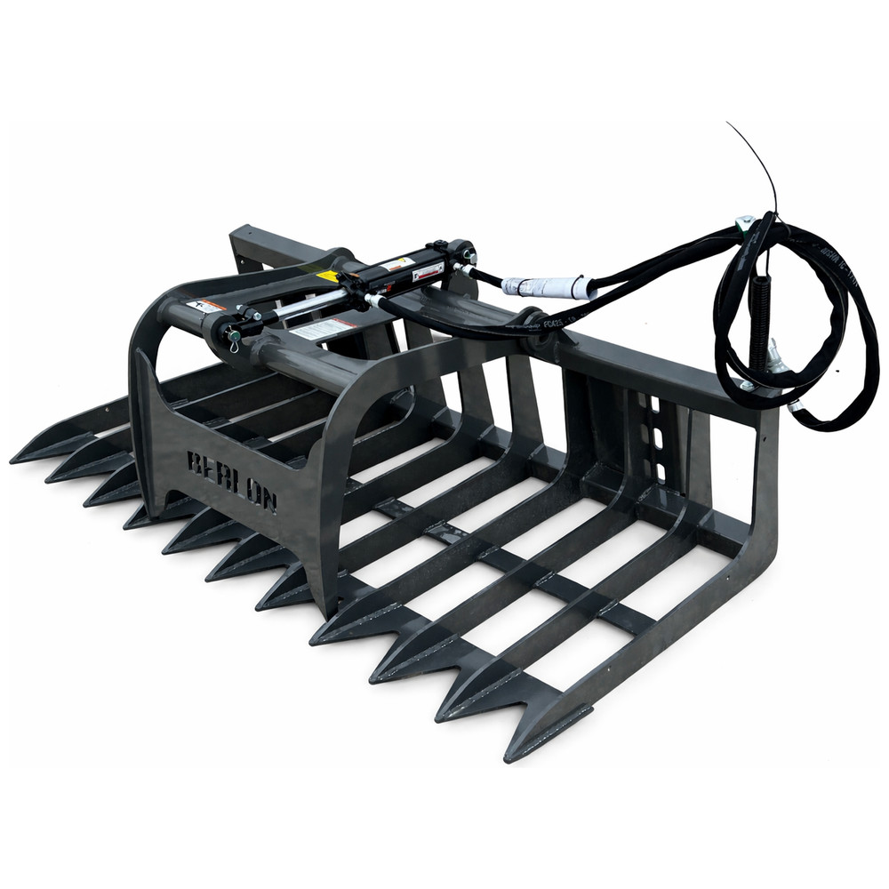 Berlon 66″ Compact Tractor Root Brush Grapple Attachment Fits Skid Steer Loader