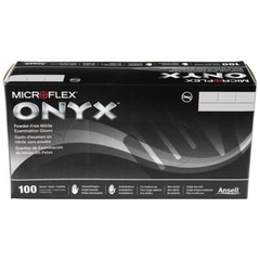 Microflex N644 ONYX Black Nitrile Examination Gloves, Box of 100, Size X-Large