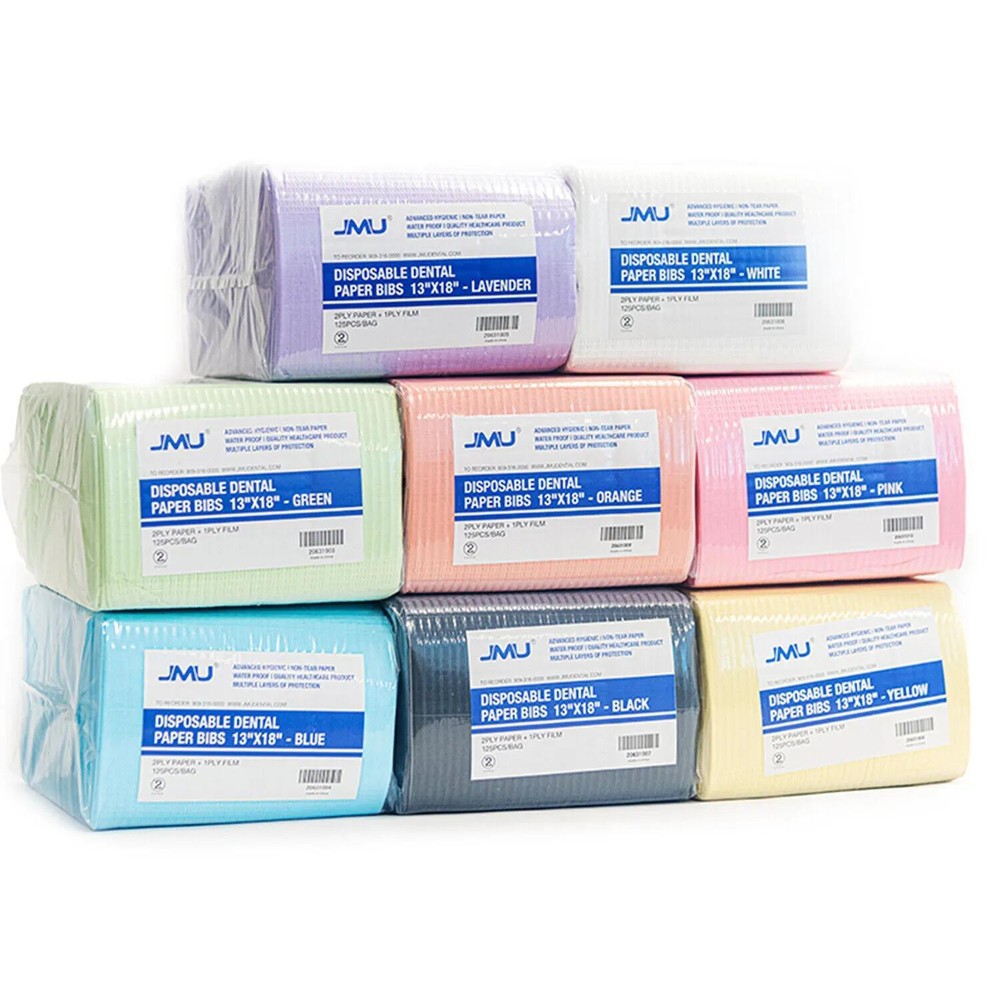 500pcs/case JMU Disposable Dental Bibs 3 Ply Bibs 13″X18″ Medical Tattoo Towels