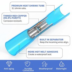 660 PCS Heat Shrink Butt Connectors Qibaok Crimp Electrical Wire Connector 。