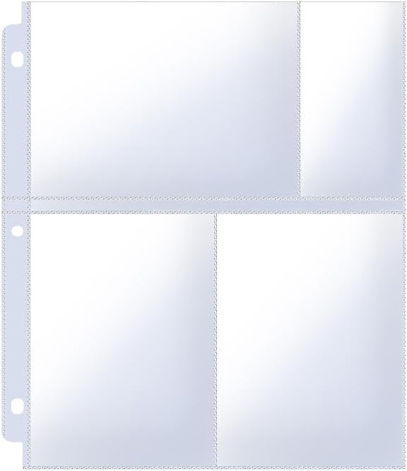 4×6 Photo Sleeves Clear for 3 Ring Binder (240 Pictures), Heavy Transparent