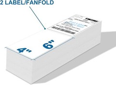 8000 Fanfold 4″ x 6″ Direct Thermal Labels Shipping Zebra Eltron 2844 ZP 450 505