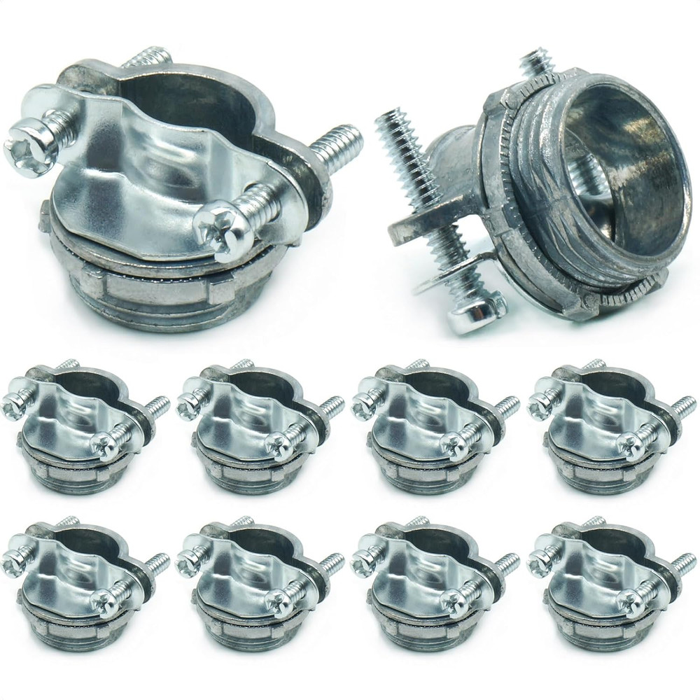 10 Pcs 3/4 inch Conduit Clamp Cable Connectors | Zinc Alloy Construction Resists