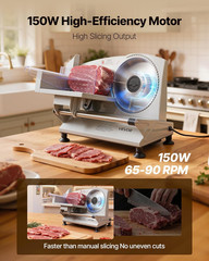 Meat Slicer, 6.7″ Electric Deli Slicer Machine with 2 SUS420 Blades, 0-0.6 Inch