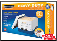 Bankers Box Heavy Duty File/Letter/Legal Storage Box, Tear Resistant 10-pack NEW