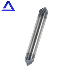 2Pcs 3/8″ 4 Flute 90 Degree Double End Carbide Chamfer Mill 2.5″ Overall Length