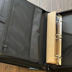 Avery Powercase Black Leatherette Zippered 3-Ring Binder Fabric Organizer NEW