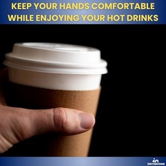 Coffee Cup Sleeves 8 oz, Disposable Insulated Kraft Paper (50-Pack)