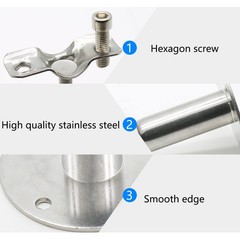 Piutouyar 2 Pcs Ceiling Mount Pipe Dia: 19mm (Fit for 1/2inch Pipe), Silver