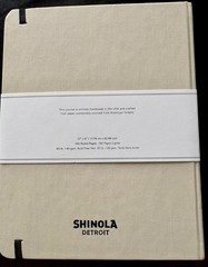 Shinola Large 7” x 9” Journal – black boxed, Cream Linen color,Ruled, 192 Pages